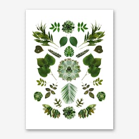 Green Collage Art Print