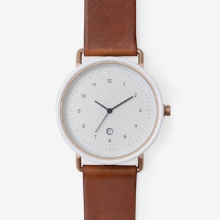 R406 Watch (WHI/ R.GLD CASE/ COG STRAP)