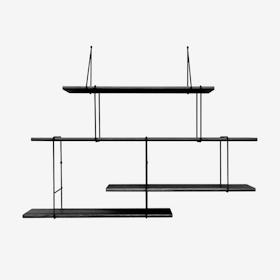 Link Shelf - Setup2 - Black Ash Wood/Black Brackets