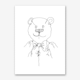Line Bear Art Print