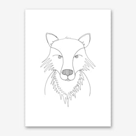 Line Fox Art Print