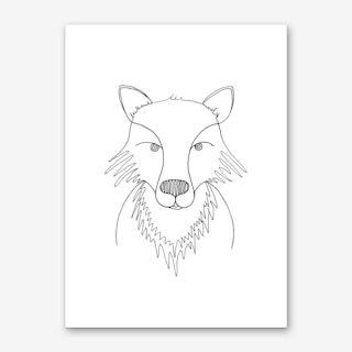 Line Fox Art Print