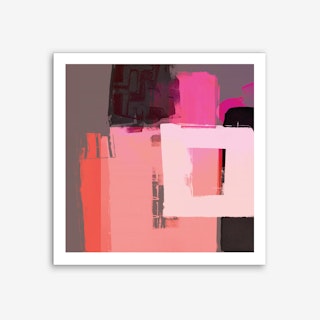 Abstract Composition In Orange Pink  Art Print