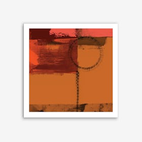 Orange Brown Abstract With Circle Overlays Art Print