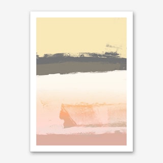 Subtle Yellow Peach Expressive Abstract Art Print