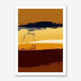 Expressive Marks In Shades Of Brown Art Print