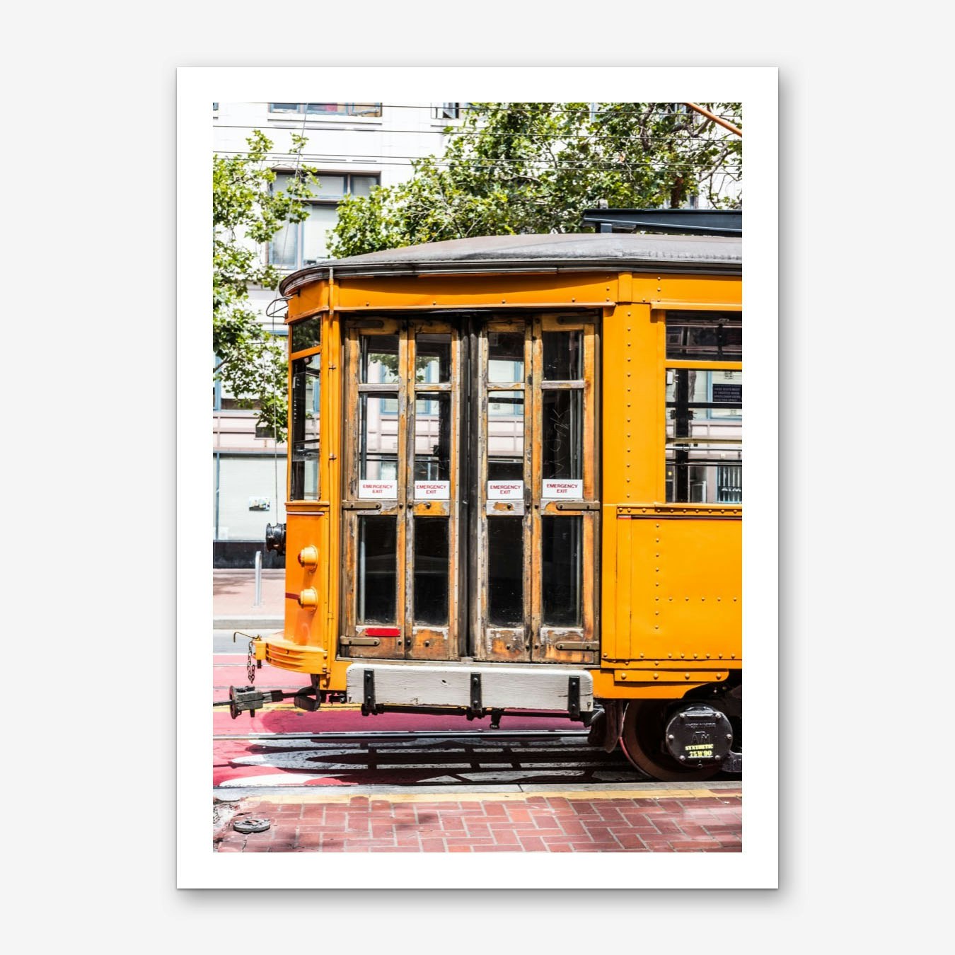Yellow Trolley Art Print Poster Urban Style for Living Room Wall Decor Framed Option