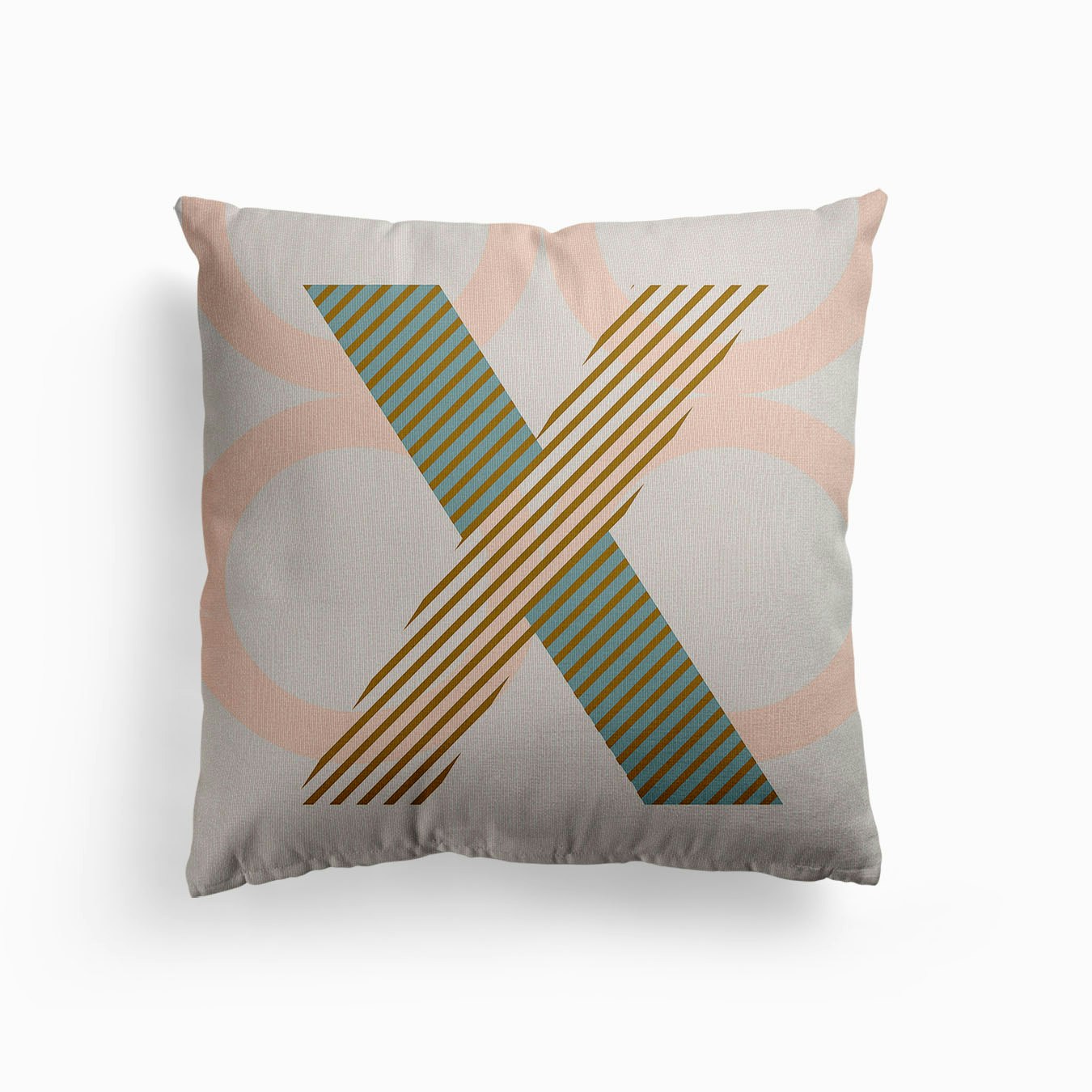 X Typeface Alphabet Canvas Cushion by Lazy Day Paper