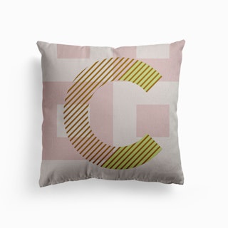 C Typeface Alphabet Canvas Cushion
