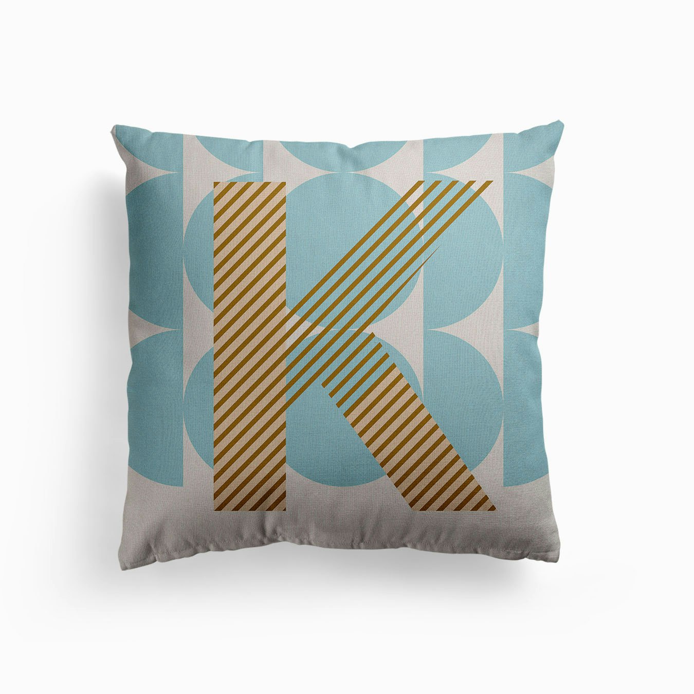 K Typeface Alphabet Canvas Cushion by Lazy Day Paper