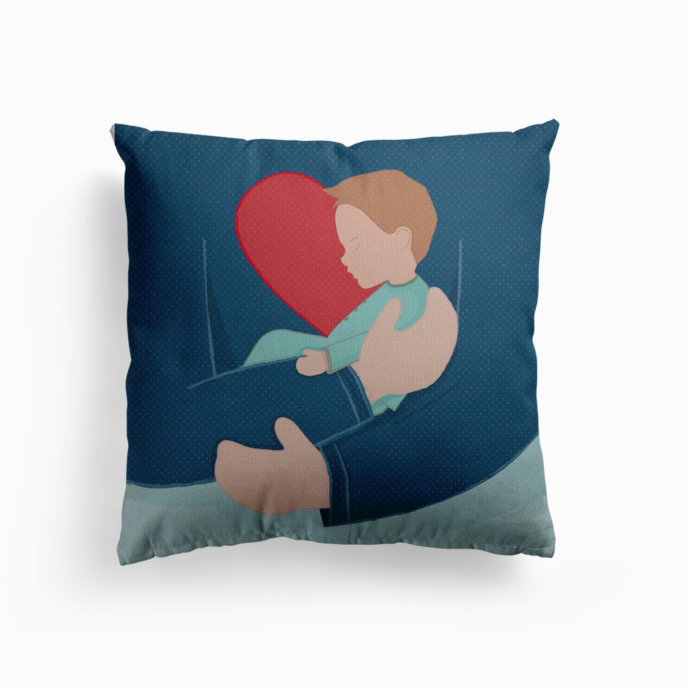 Heartbeat Boy Canvas Cushion by Lazy Day Paper