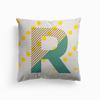 R Typeface Alphabet Cushion