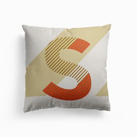 S Typeface Alphabet Cushion