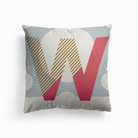 W Typeface Alphabet Cushion