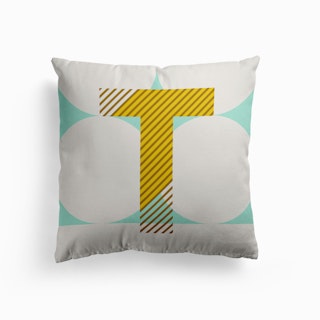 T Typeface Alphabet Cushion