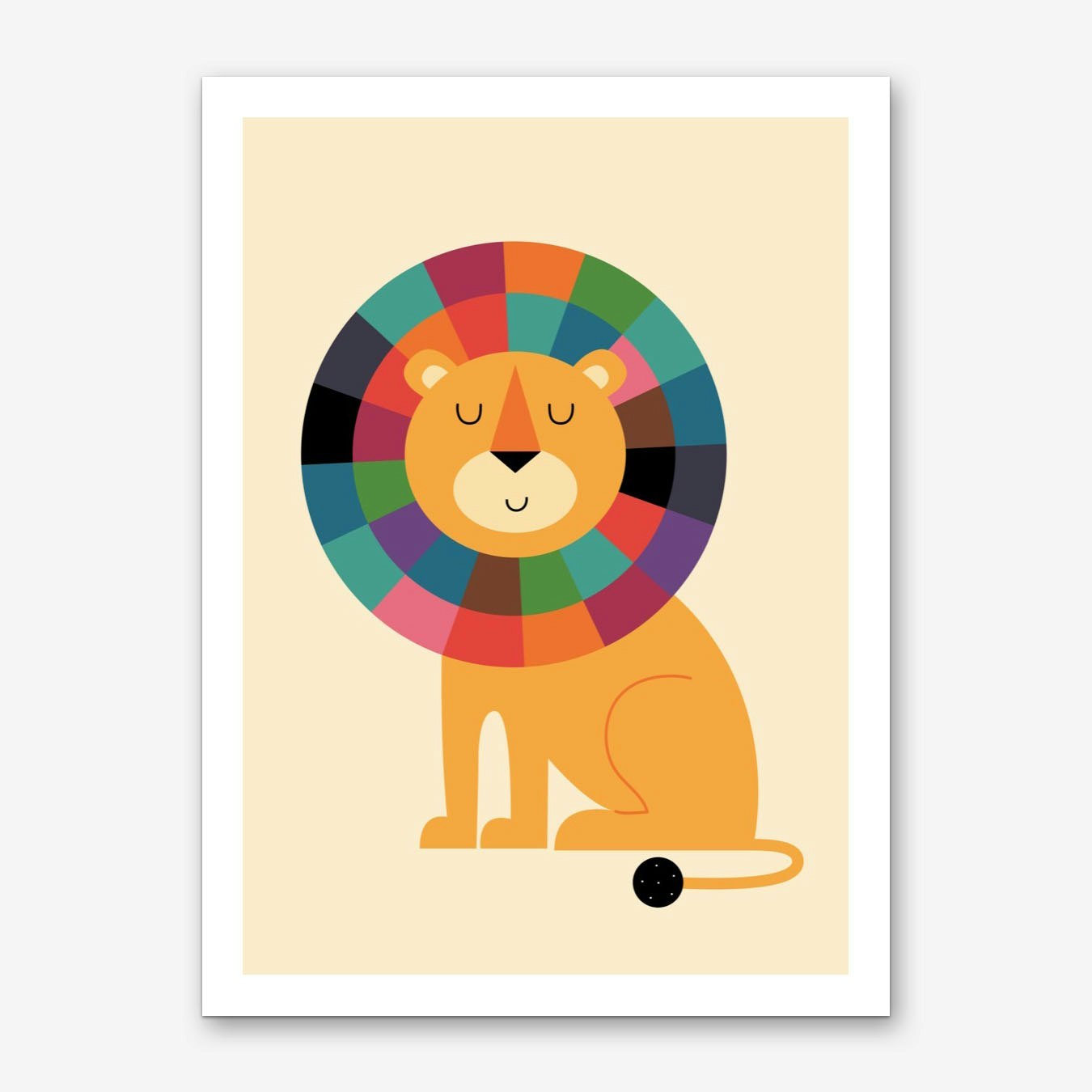 Lion Nursery Art Print Poster by Andy Westface Colorful Framed Wall Decor