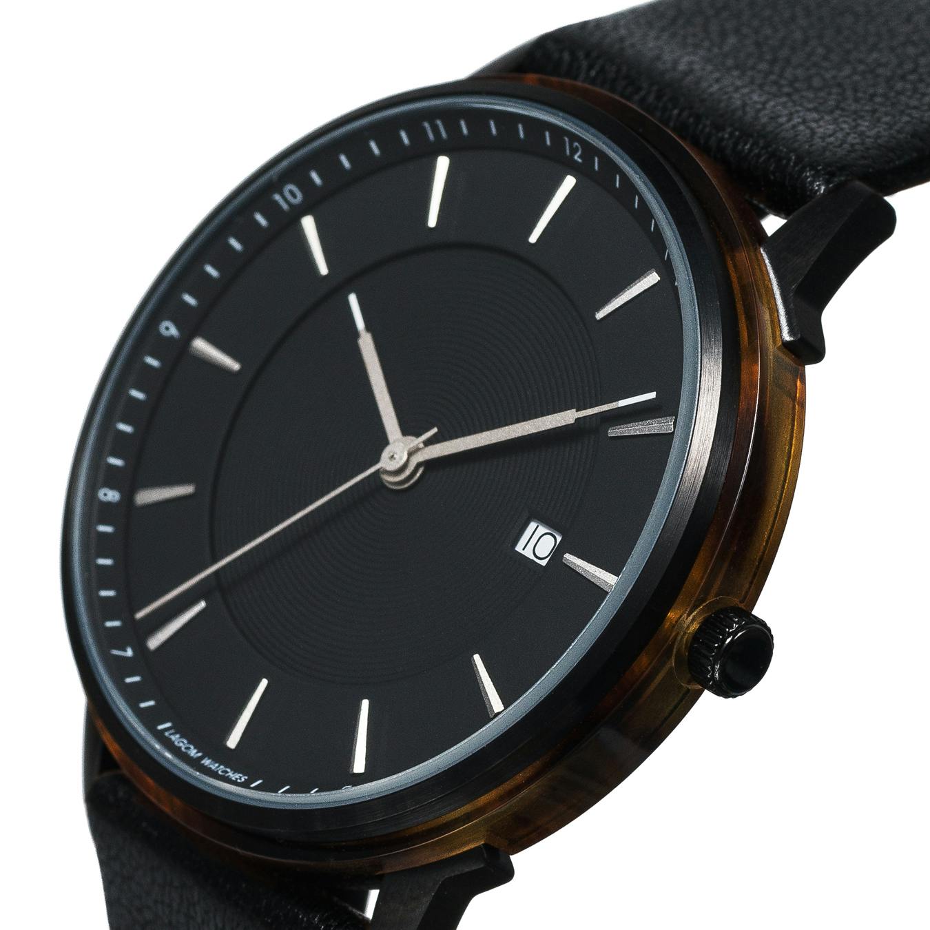 leather black watch