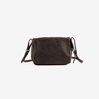 PEGGY Brown Leather Shoulder Bag
