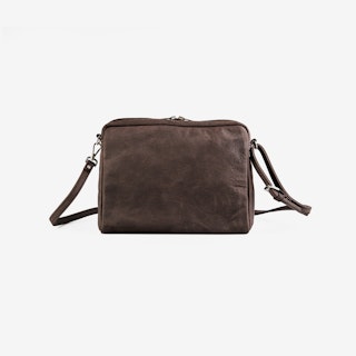 POPINS Brown Leather Shoulder Bag