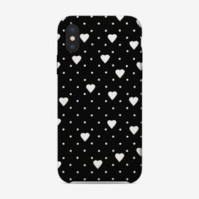 Pin Points Hearts Black iPhone Case