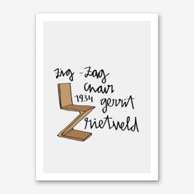 Zig Zag Rietveld Chair Art Print
