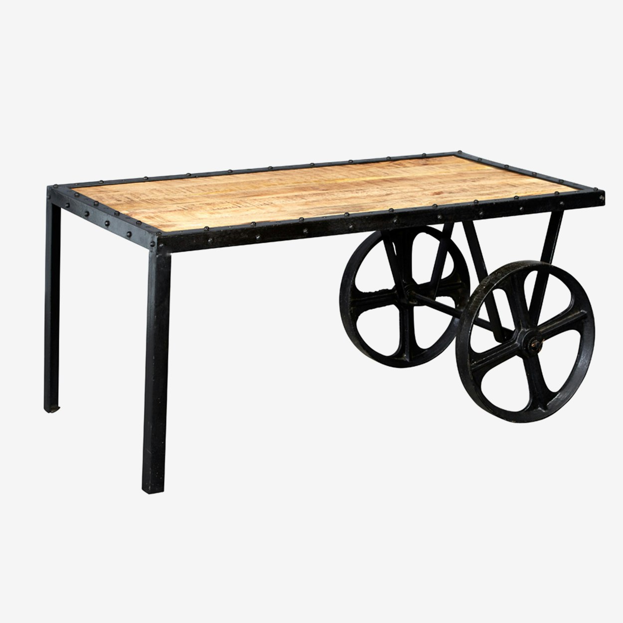 Mango Wood Cart Coffee Table Mango Wood Cart Coffee Table