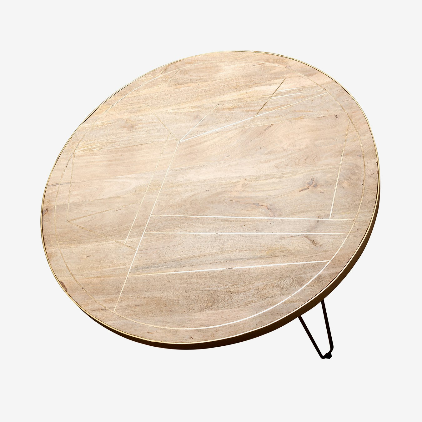 Light Gold Round Dining Table By Indian Hub Fy