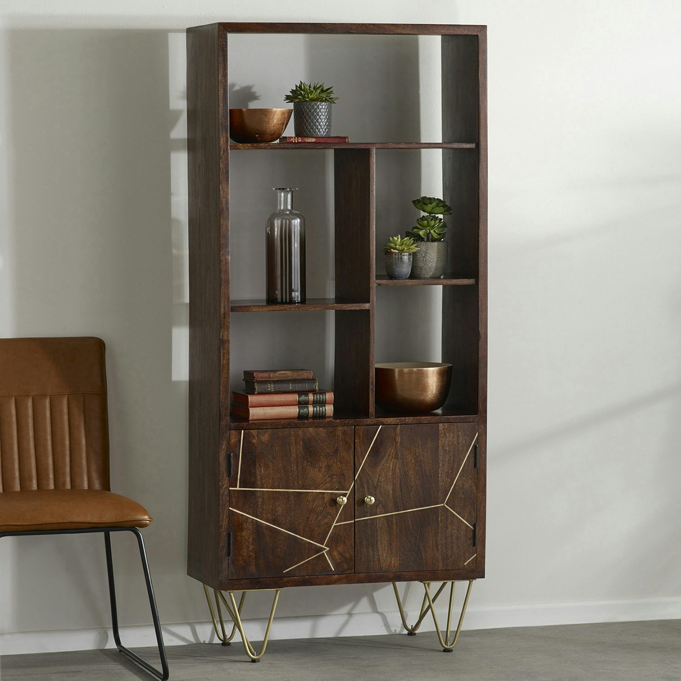 Dark Gold Bookcase by Indian Hub