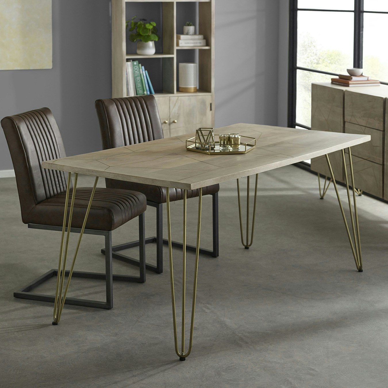 Light Gold Dining Table by Indian Hub