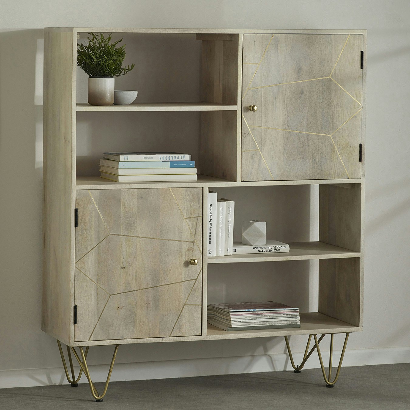 Light Gold Display Cabinet by Indian Hub