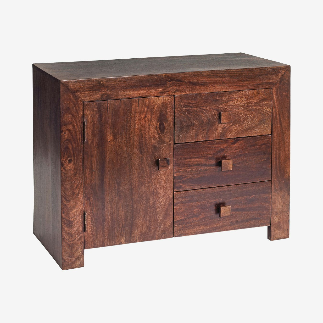 Toko Sideboard with 3 Drawers - Dark Mango Wood by Indian Hub