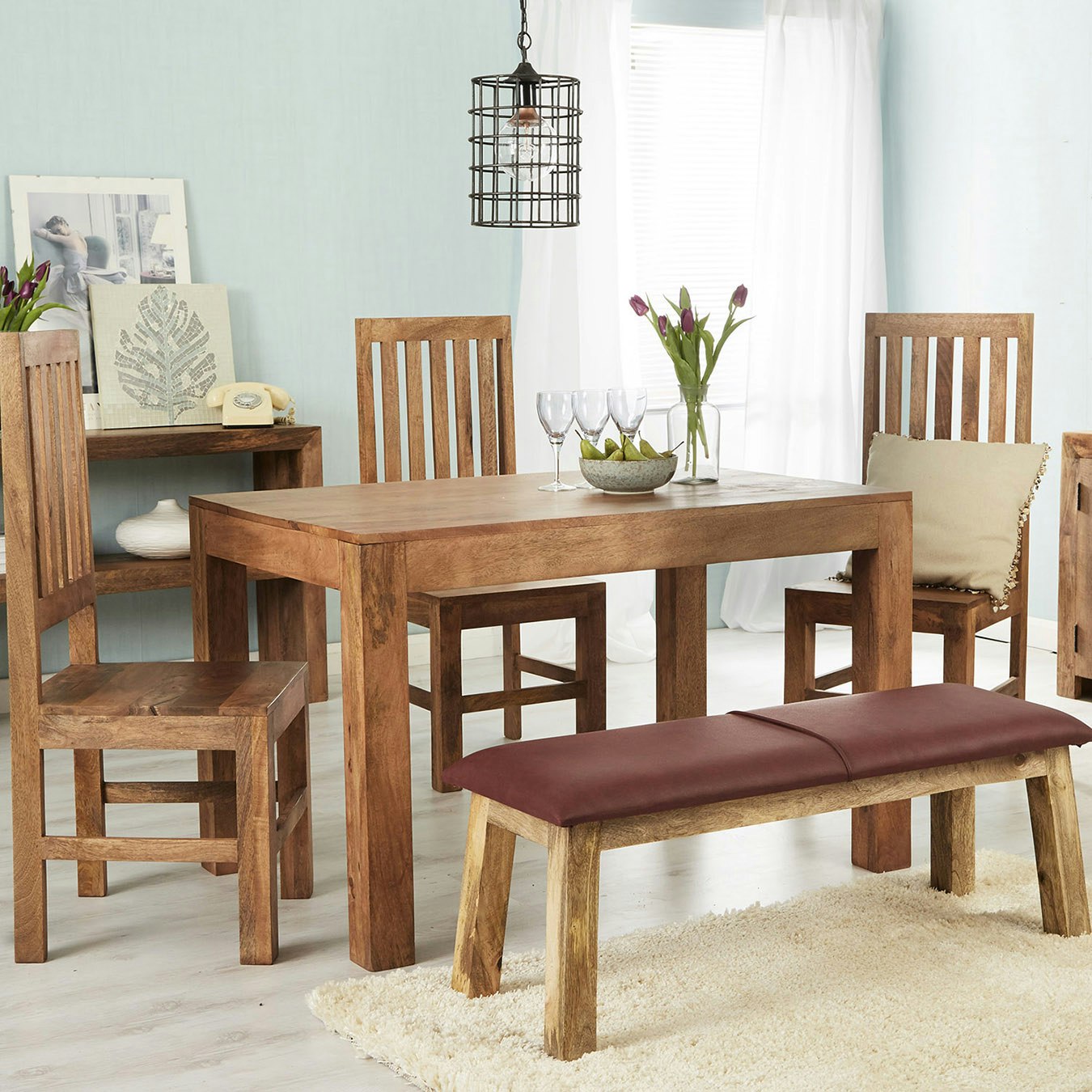 Toko Small Dining Table - Light Mango Wood by Indian Hub