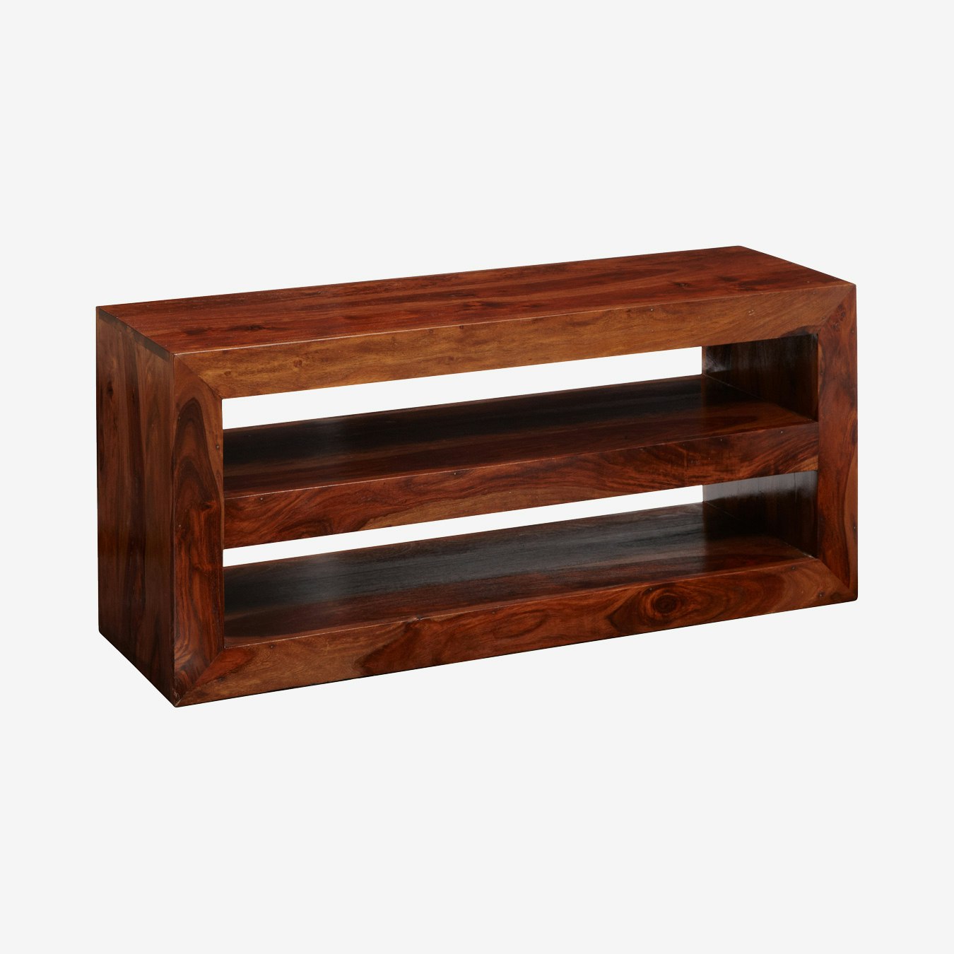 Cube Open Media Unit - Dark Acacia Wood by Indian Hub