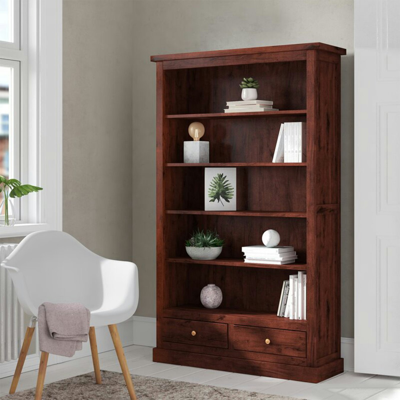 Jaipur Bookcase - Dark Mango Wood by Indian Hub