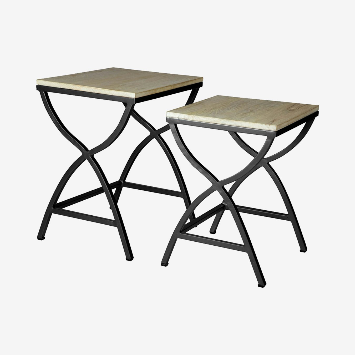 Nest of Tables - Gunmetal - Set of 2 by Indian Hub