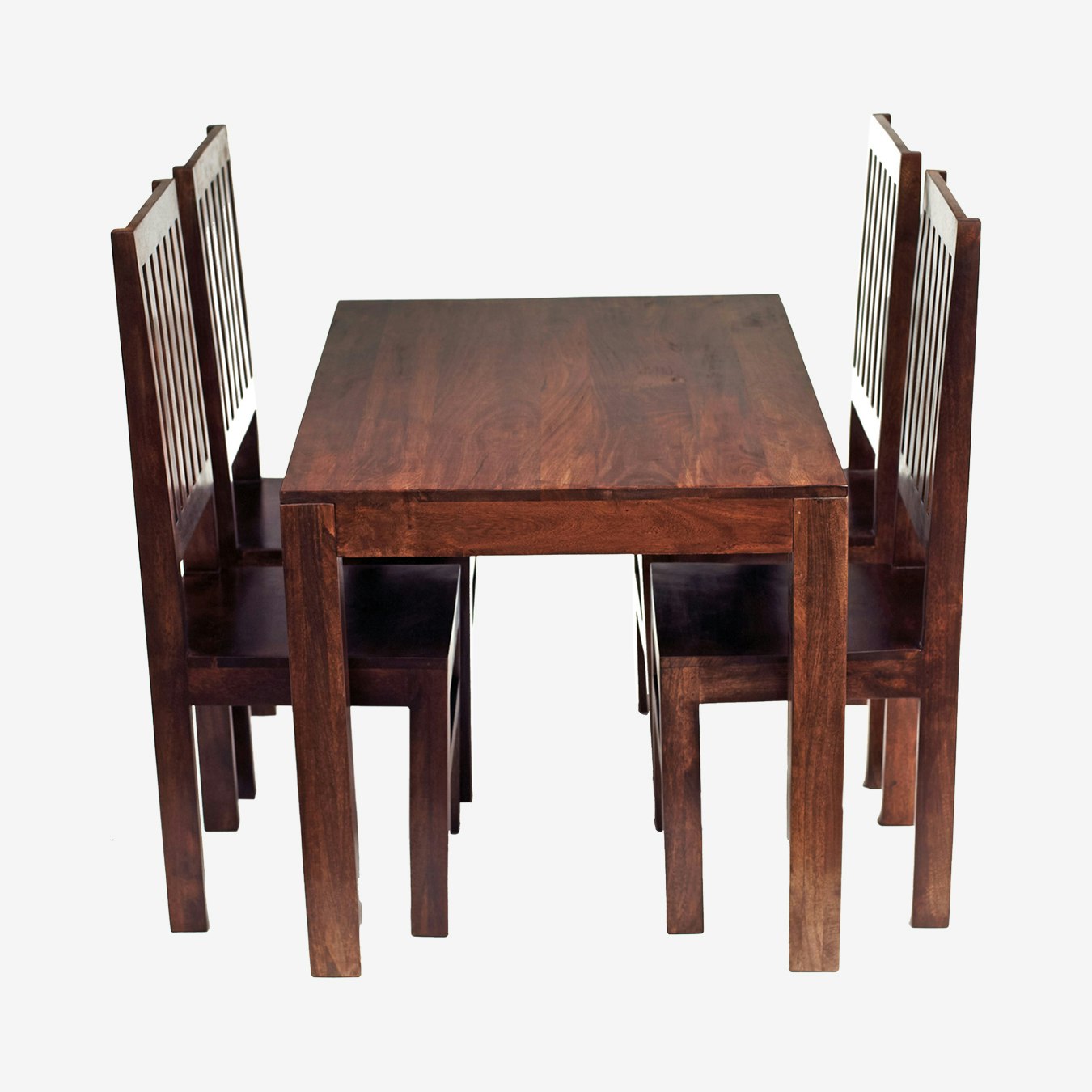 Dakota Mango Dining Table Set with Wooden Chairs by Indian Hub