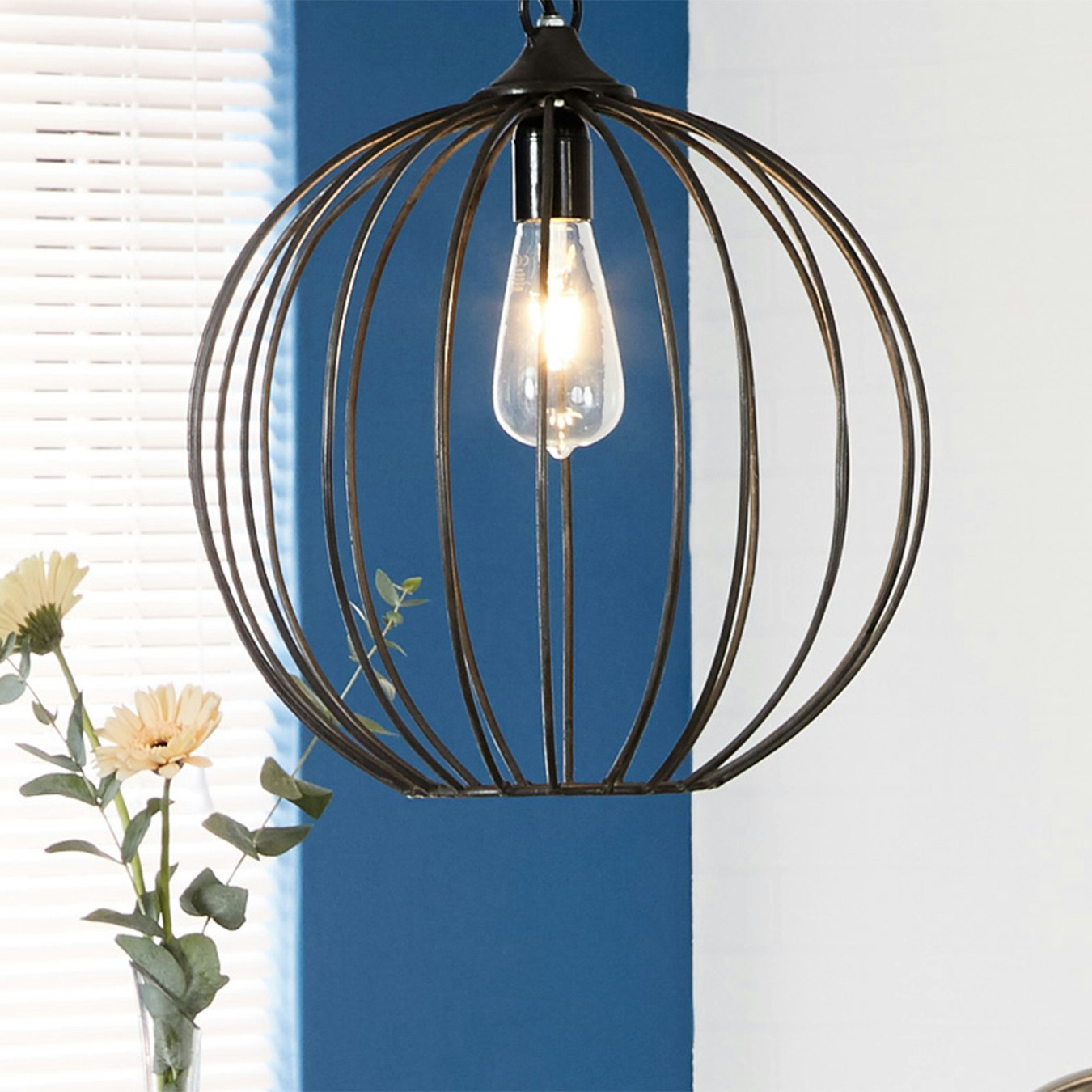 Iron-Sphere Cage Pendant Light by Indian Hub