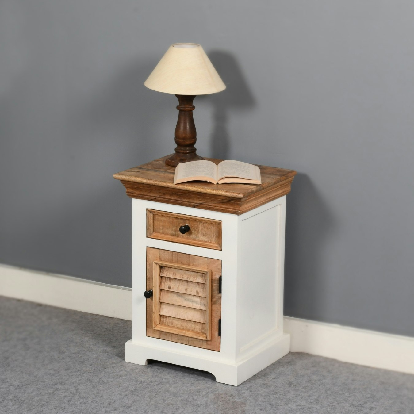 Binco Bedside Cabinet 1 Darwer + Door - Solid Mango Wood by Indian Hub