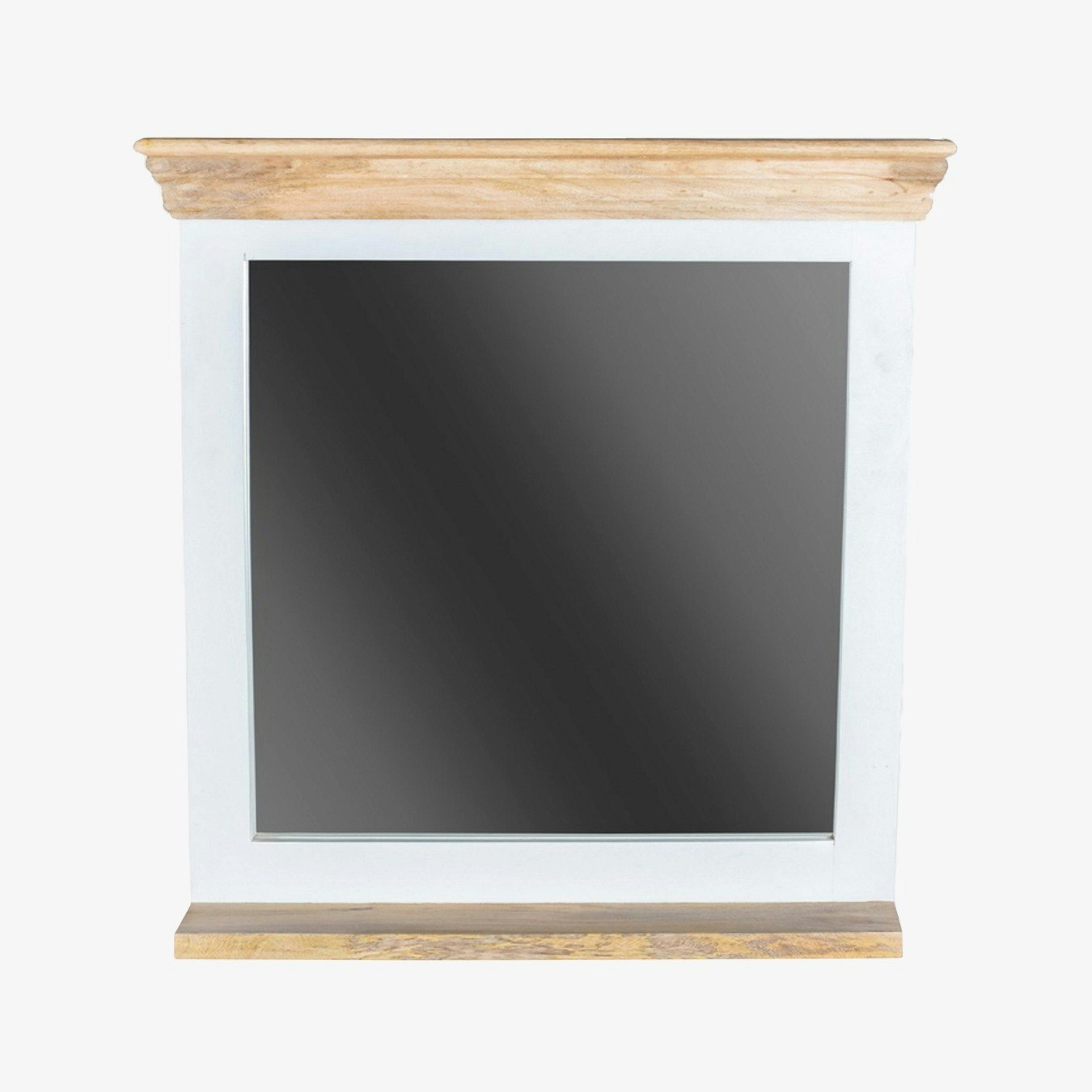 Bocelli Mirror Frame With Shelf - Solid Mango Wood by Indian Hub