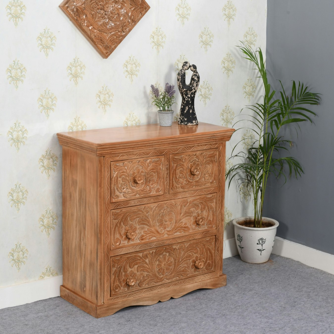Engraved Chest Of Drawers by Indian Hub