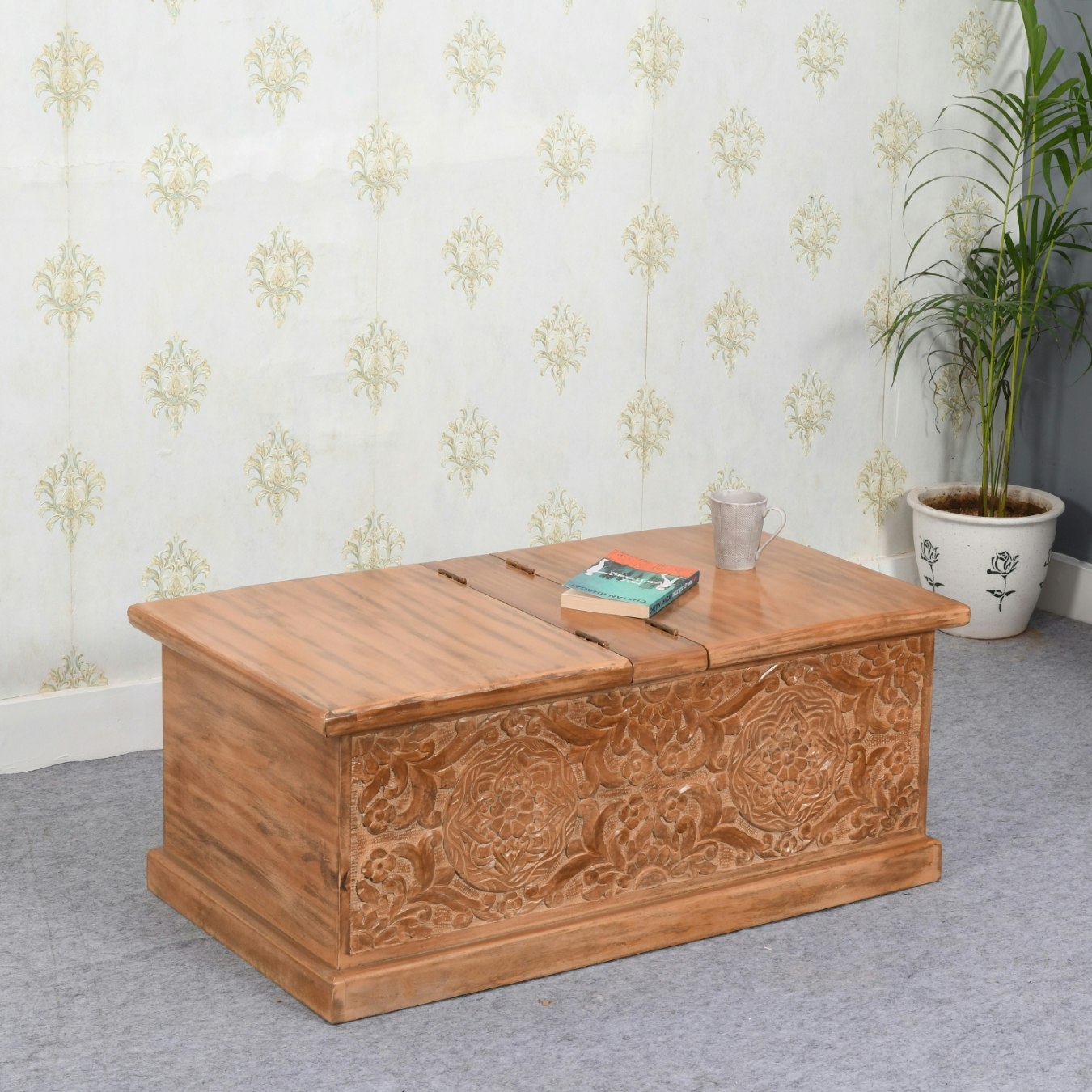 Engraved Coffee Table/Blanket Box by Indian Hub