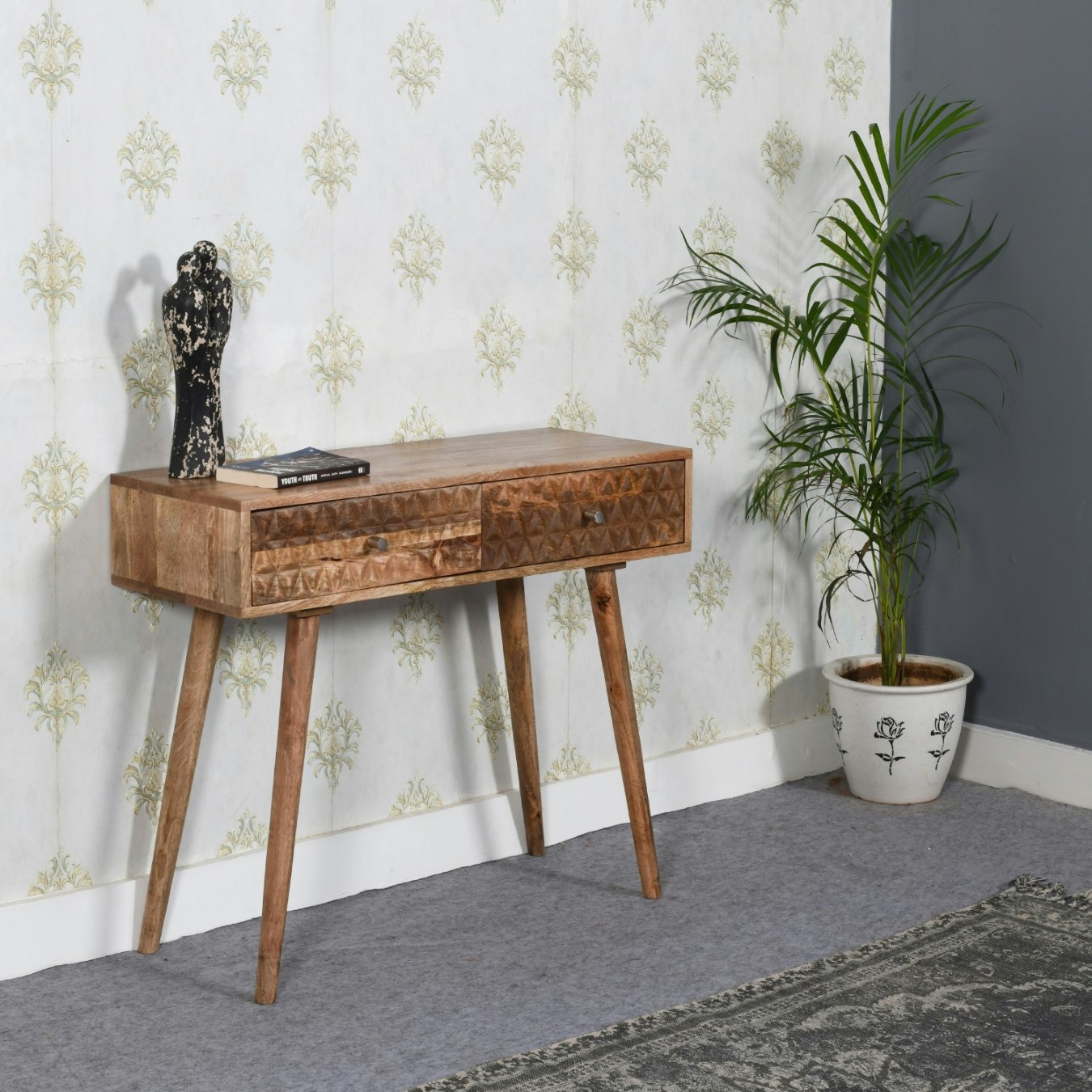 Mason Light Console Table - Solid Mango Wood by Indian Hub