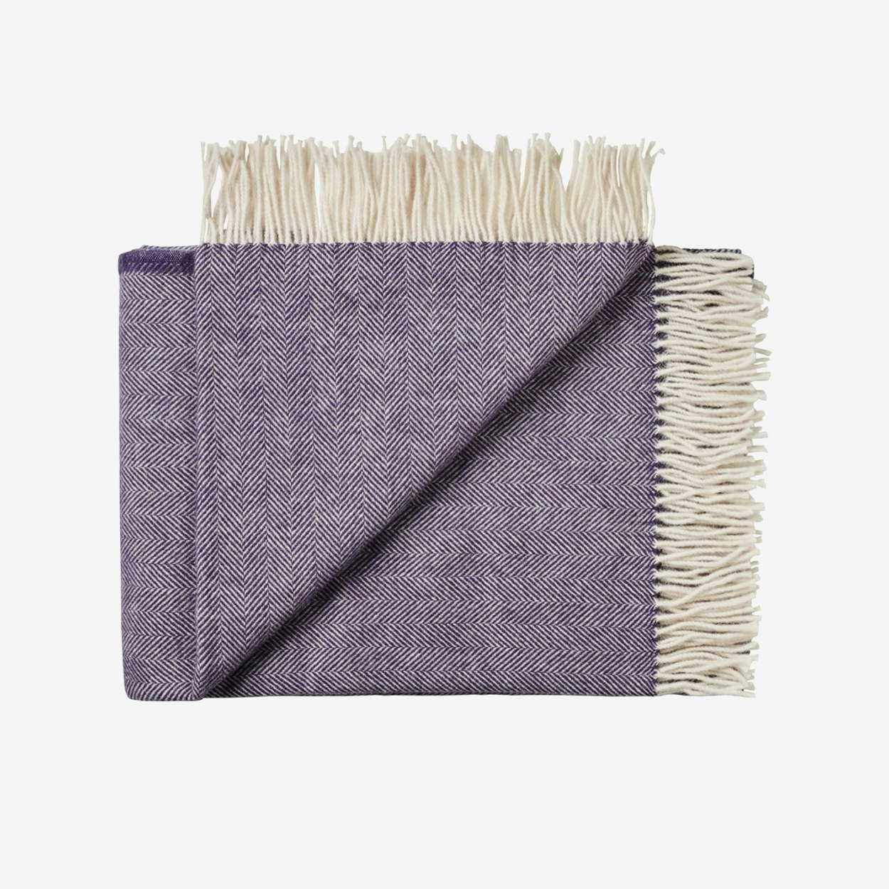 Sevilia Alpaca Wool Throw In Purple Herringbone Sevilia Alpaca Wool Throw In Purple Herringbone