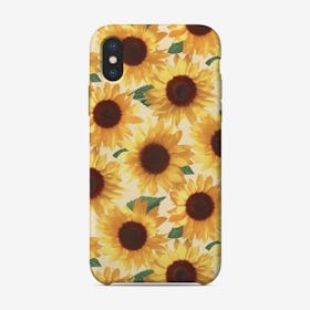 Happy Yellow Sunflowers  iPhone Case