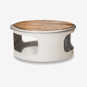 Little Bob Coffee Table in White w/ Dark Spruce Top