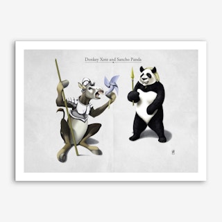 Donkey Xote and Sancho Panda Art Print