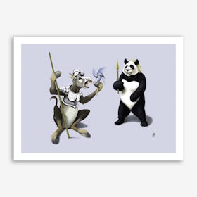 Donkey Xote and Sancho Panda (Colour) Art Print