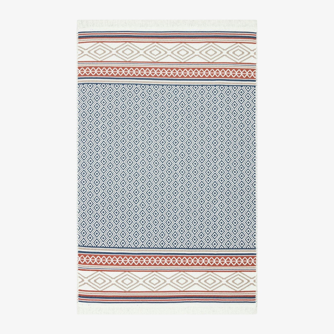 Arya 26 Reversible Rectangle Area Rug - Navy / Beige by Bakero