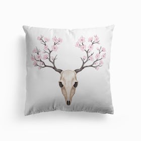 Blooming Deer Skull Cushion