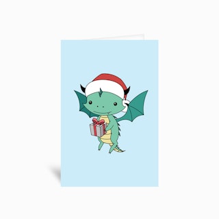 Christmas Dragon  Greetings Card